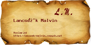 Lancsák Malvin névjegykártya